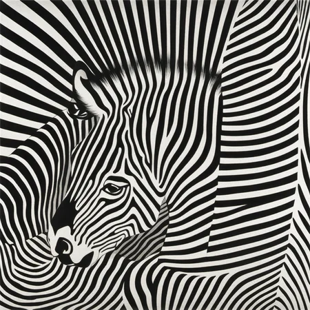 zebra, animal by Bridget Riley,fullbody