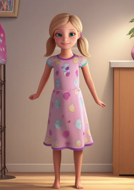 score_9, score_8_up, score_7_up, score_6_up, source_cartoon, 1girl, solo, full body,
chelsea_roberts, blonde hair, aqua eyes, twintails, short twintails, dress, barefoot, child, female child, indoors, looking at viewer, smile, dynamic pose, volumetric lighting , cinematic ,
 <lora:Chelsea_roberts:1><lora:hand 4:1>perfection,