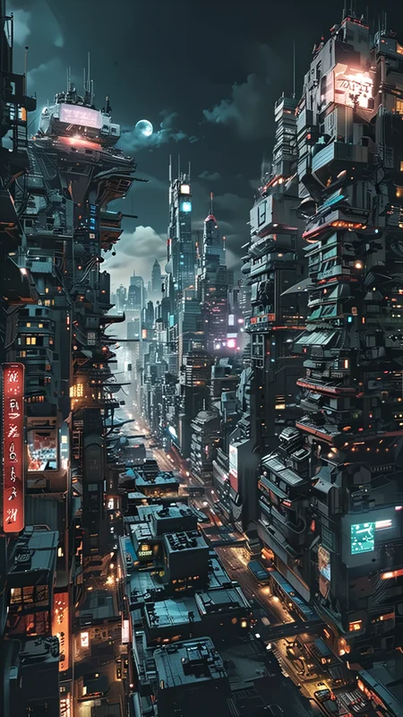 giant scifi megacity, endless horizon,Kyotopunk,dark themed, night <lora:EnvyGreeblesXL01:0.2> <lora:EnvyKyotopunkXL01:0.42> <lora:add-detail-xl:1>