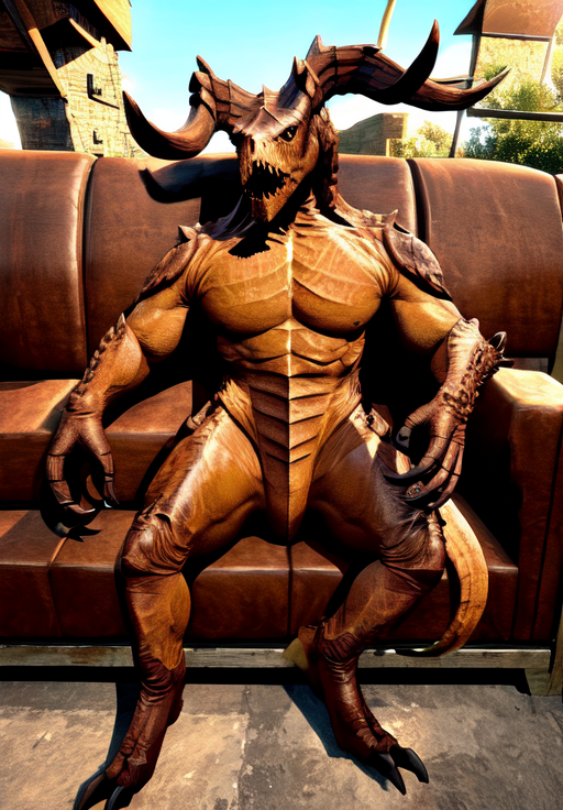 <lora:Deathclaw:0.8>, deathclaw, couch, relaxing, (masterpiece, best quality, absurdres, detailed, ultra-detailed:1.3)