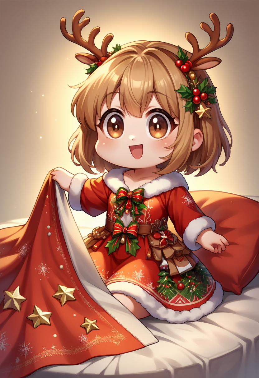 score_9, score_8_up, score_7_up, source_anime,female, <lora:wrenchsjoyfuljinglepdxl:1>,wrenchsjoyfuljingle, fur-trimmed dress,  <lora:Seggs_XLPD:0.8> Seggs, chibi, open mouth, smile, english text,blanket,