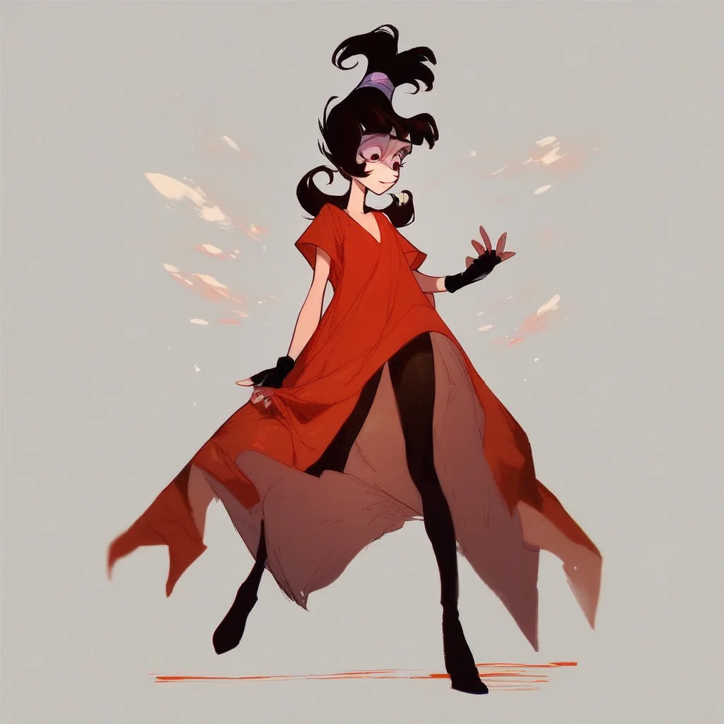 score_9, score_8_up, score_7_up, score_6_up, score_5_up, score_4_up, 1girl, Lydia Deetz, red dress, black pantyhose, long black fingerless gloves