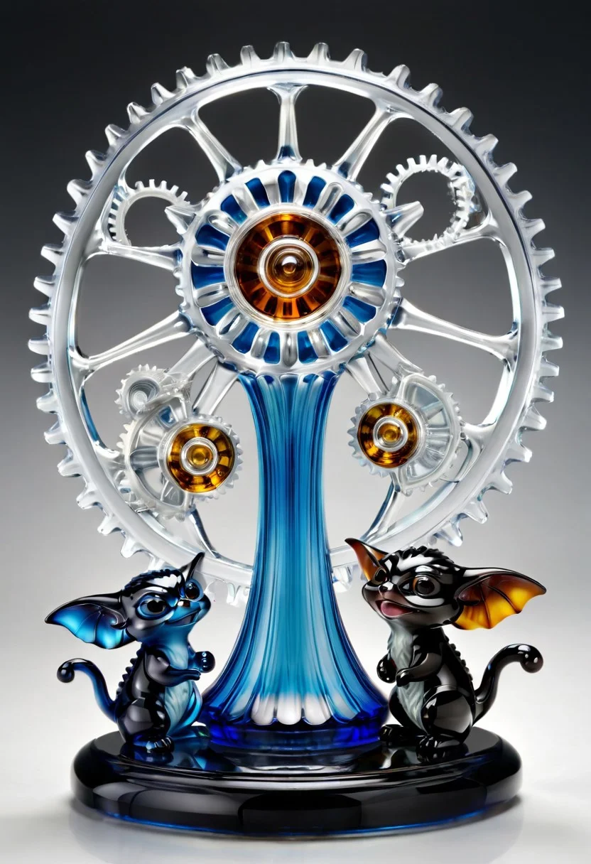 murano_glass_style 
A group of fierce gremlins argue over how to put a giant gear back in place, each blaming the other for losing a screw.