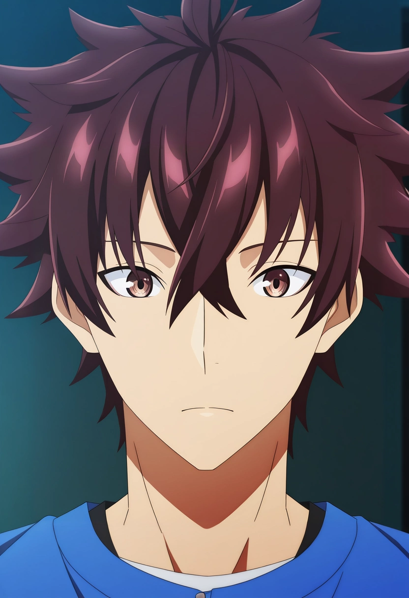 masterpiece, best quality, , anime screencap, anime coloring, official style,, 1boy, solo, male focus, <lora:yuuya_tenjou_ilxl:0.92>, yuuya_tenjou, brown hair, brown eyes, short hair, hair between eyes, spiked hair, bangs, , ,