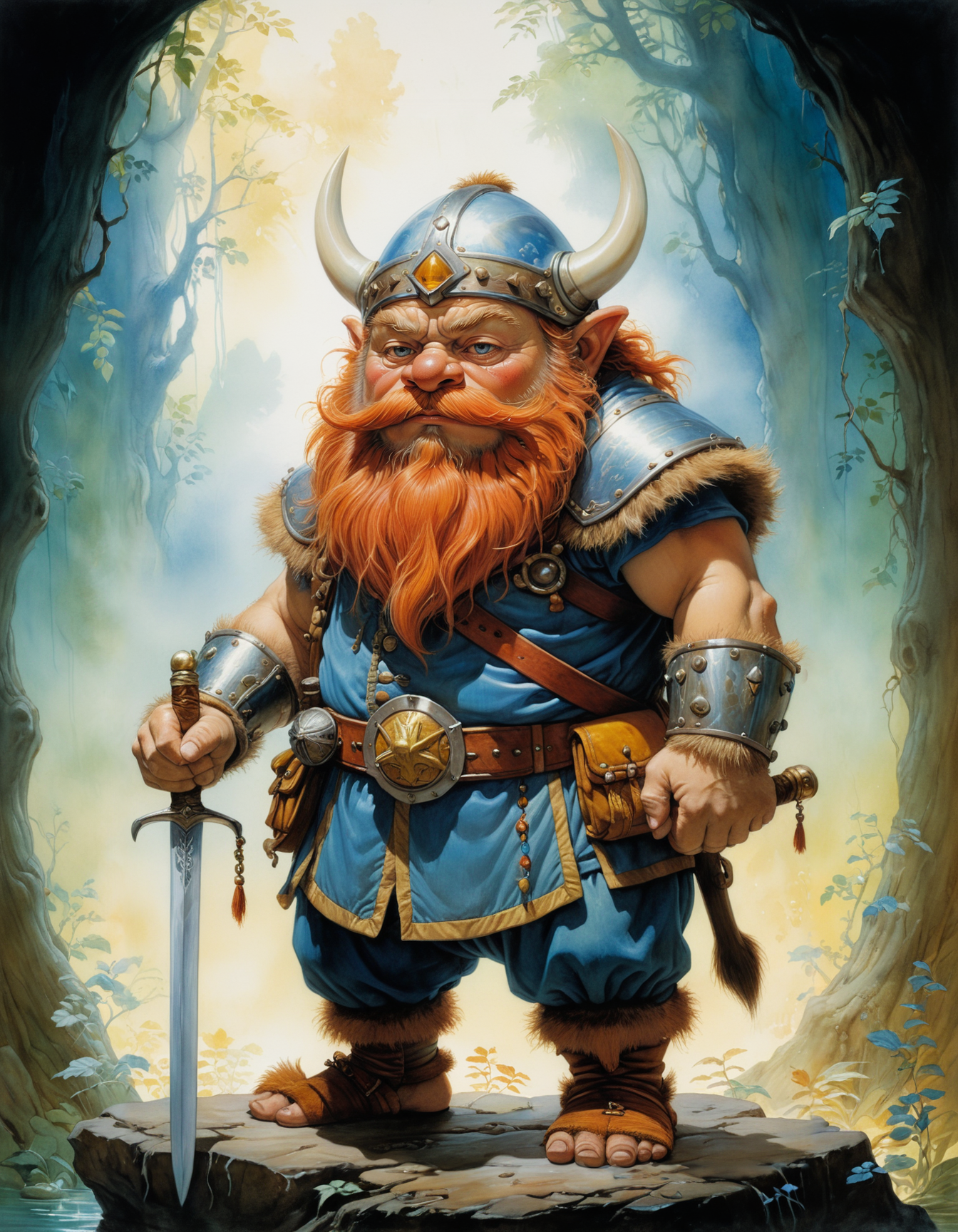 by Maurice Sendak, by Susan Luo, by Marc Davis , translucent, diaphanous, transparent, clear, lucent, sheer, transpicuous, (the dwarf warrior:1.4), painting, highly detailed and hyper surrealistic, perfect composition, harmonic colors, dramatic lighting
<lora:add-detail-xl:0.5> <lora:xl_more_art-full_v1:0.5>