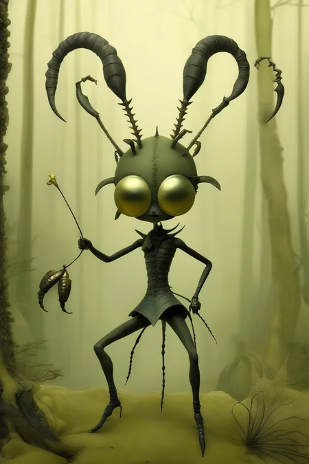 <lora:Ray Caesar Style:1>Ray Caesar Style - scorpion in forest