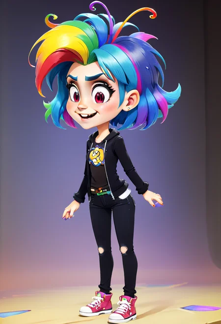 <lora:InfiniteTina:.6> A 24-year-old InfiniteTina bug creature with rainbow hair