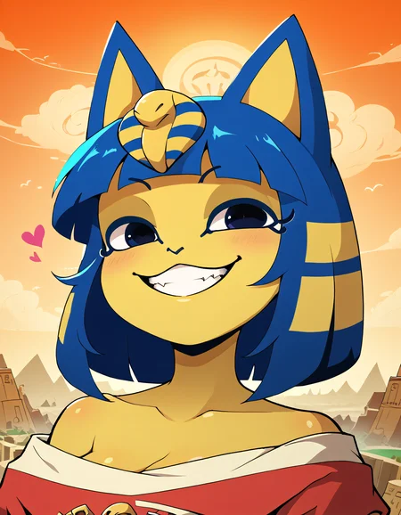 (Masterpiece:1.0), (High Detailed Skin:1.0), (High Detailed Eyes:1.0), (High Quality:1.0), (Detailed Background:1.2), score_9, score_8_up, score_8, source_anime, rating_explict, volumetric lighting, BREAK,solo, 1girl, ankha \(animal crossing\), cat ears, blue hair, trollface, teeth, grin, smile, landscape, ,<lora:Styles\NoctFlatStyleV2.safetensors:0.9:0.9> <lora:Detailers\WowifierXL-V2.safetensors:0.7000000000000001:0.7000000000000001> <lora:Characters\princess_xl_v2.safetensors:0.9:0.9> <lora:Detailers\hand 4.safetensors:1.0:1.0> <lora:Characters\Ankha_pXL_E3R16.safetensors:1:1> <lora:Body\we_do_a_bit_of_trolling.safetensors:0.7000000000000001:0.7000000000000001>,