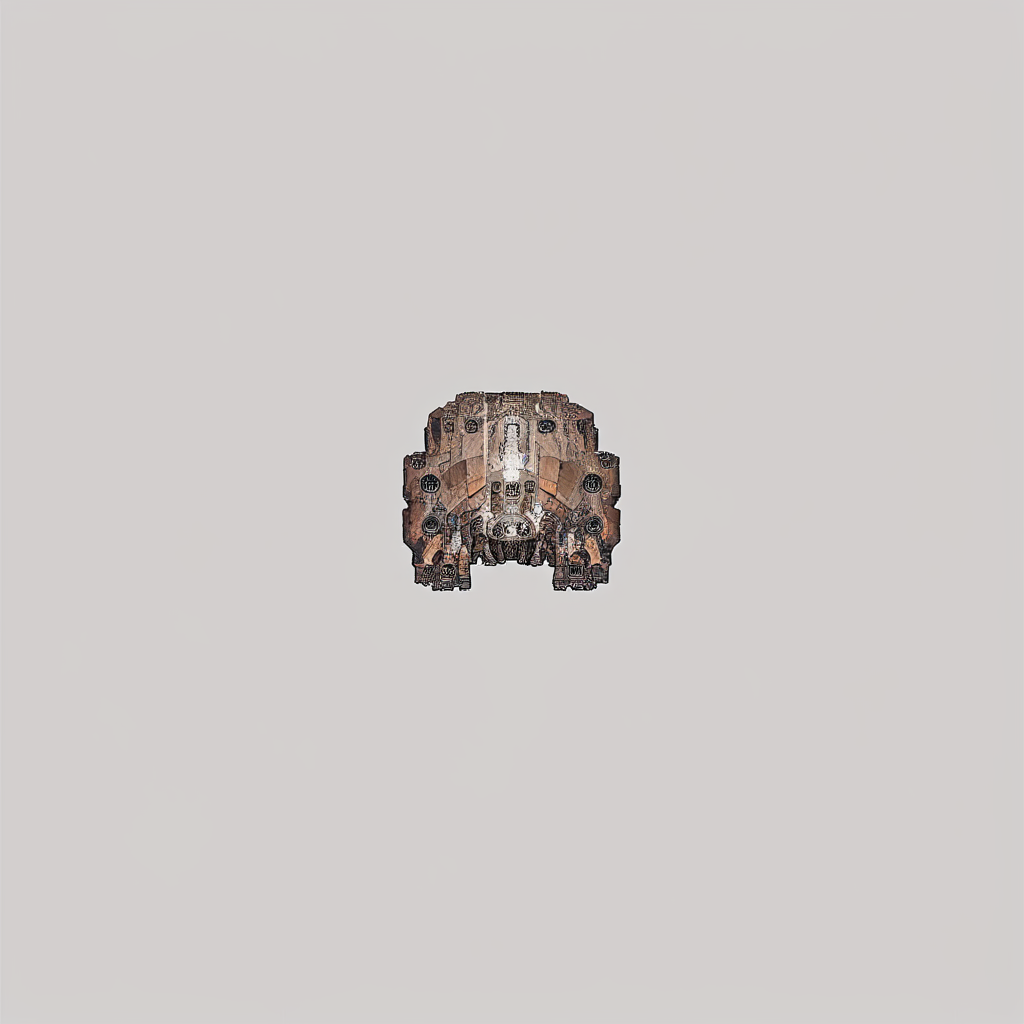 <lora:Starsector_Ship_Pony_LORA:1>, simple background, spaceship, lowtech, capital