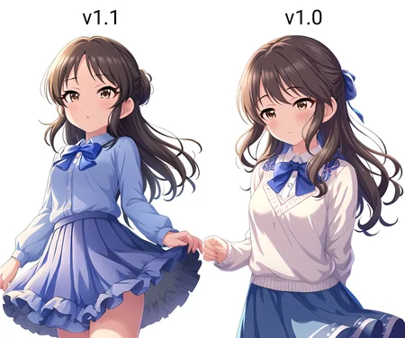 tachibana arisu, 1girl, arms behind back, bangs, blue bow, blue shirt, blue skirt, bow, brown eyes, brown hair, center frills, frills, hair bow, half updo, highres, light blush, long hair, long sleeves, parted bangs, pleated skirt, shirt, simple background, skirt, skirt set, solo, symbol-only commentary, valentine, white background
<lora:deresute-v1.1:1>