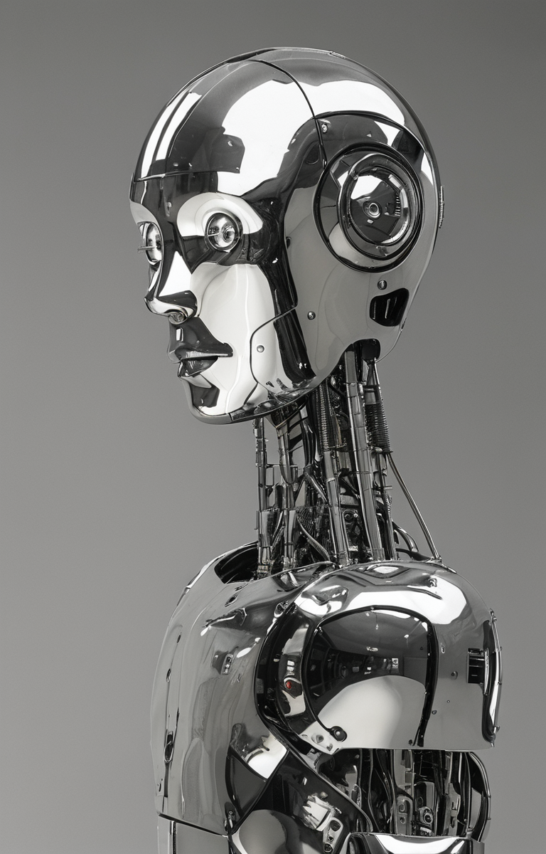 masterpiece,best quality,<lora:tbh155-sdxl:1>,illustration,style of Guido Argentini, portrait of robot