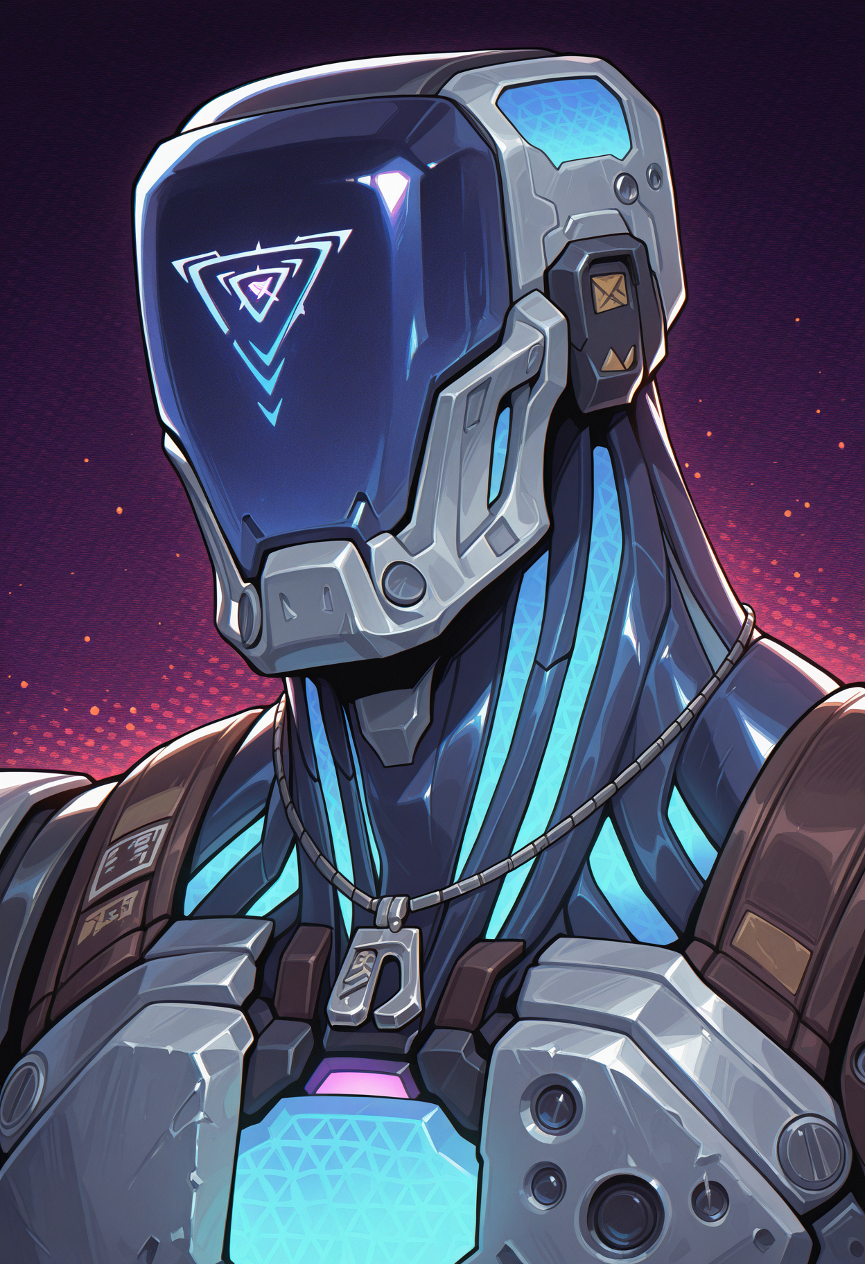 solo, portrait, abstract background, multicolored background, male focus, k4y0, robot, necklace, broad shoulders, perfect anatomy, masterpiece, perfect quality, best quality, detailed, newest, very aesthetic
<lora:Illustrious\Characters\KAYO_Valorant_V1_ILXL:1.0>