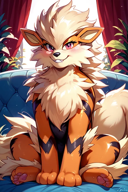 score_9, score_8_up, score_8, ,,, , ,,, zzArcanine, no humans, pokemon (creature), <lora:Arcanine_Pokemon_PDXL:0.8>, ,,,, BREAK, ,,, smile, looking at viewer, blush, blurry, couch, sitting, ,,, shiny skin, <lora:ProAnime_PDXL_v1:0.7>, ,,, embedding:zPDXL, Expressiveh, <lora:SDXLFaeTastic2400:0.5>, <lora:Expressive_H-000001:0.4>,