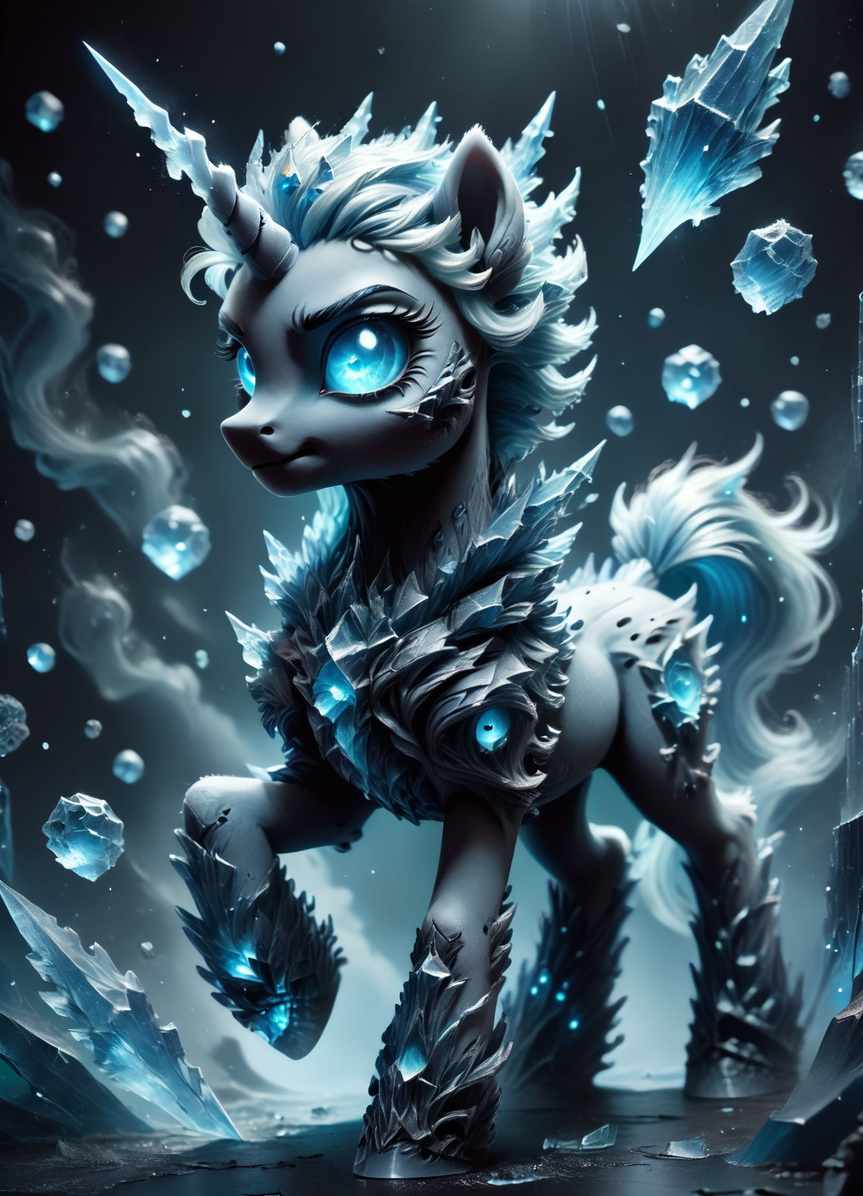 DonMGl00my1c3XL,score_9, score_8_up, score_7_up, score_6_up,black ice, pony, rating_safe <lora:DonMGl00my1c3XL-pony:0.8>