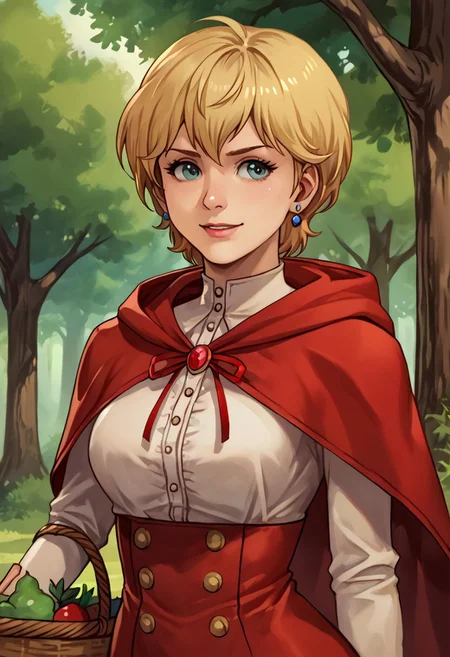 score_9, score_8_up, score_7_up, source_anime,
, (best quality) , (highly detailed) ,masterpiece ,absurdres ,detailed face ,beautiful face ,
<lora:pony_xl_Hildegard:0.8>,Hildegard,score_9,score_8_up,1girl,female,kawaii,solo,short hair,earrings blond hair
<lora:little-red-riding-hood-cosplay-ponyxl-lora-nochekaiser:1>, littleredridinghoodcosplay little red riding hood \(grim\) \(cosplay\), red hood, basket, hooded capelet, red capelet, holding basket, red cloak, hood,, (portrait, upper body), solo focus, seductive smile, looking at viewer, forest, tree <lora:NidaleeLoLXLv2:0.8>
OverallDetail