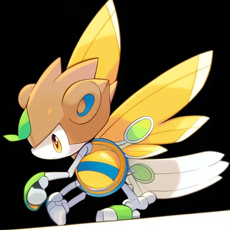 <lora:pokemon_pony_xl:0.5>, Type: Ice, Type: Ghost Egg Group: Water 2 The monster's joints are encased in yellow (orange:0.8) bony protrusions that provide protection and enhance its physical attacks,The monster's snout is elongated and flexible, capable of probing tight spaces for food,The Pokémon has elongated, Brown ears that can detect sounds from miles away,Each of its feathers is edged with a Gold line that vibrates to produce sounds akin to musical instruments,The animal's yawns release Green spores that induce vivid dreams in those who inhale them., score_9, score_8_up, score_7_up, score_6_up, score_5_up, score_4_up. Simple black background, (Masterpiece:1.3) (best quality:1.2) (high quality:1.1)