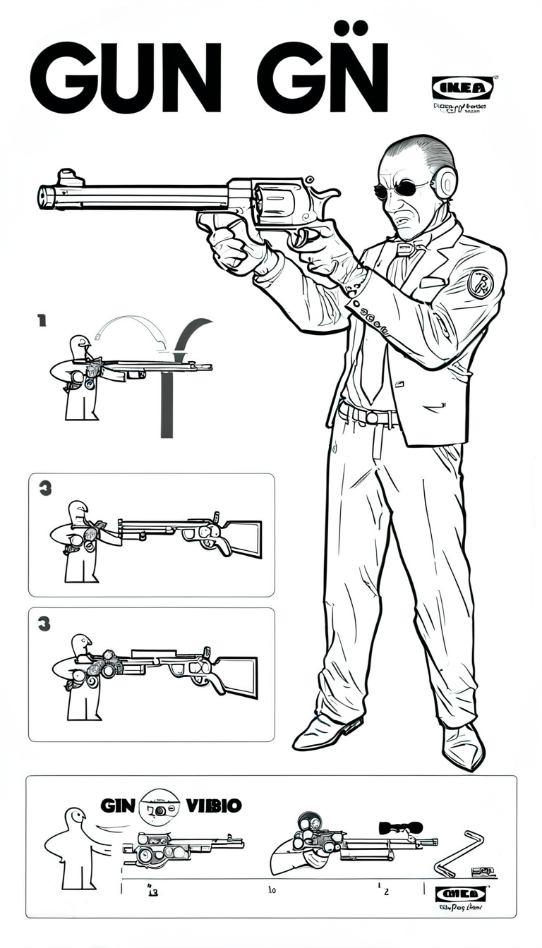 gun gun <lora:ikea_instructions_xl_v1_5:1>