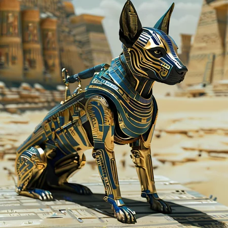 pharaotech cyber military dog cerber<lora:pharaotech:1>