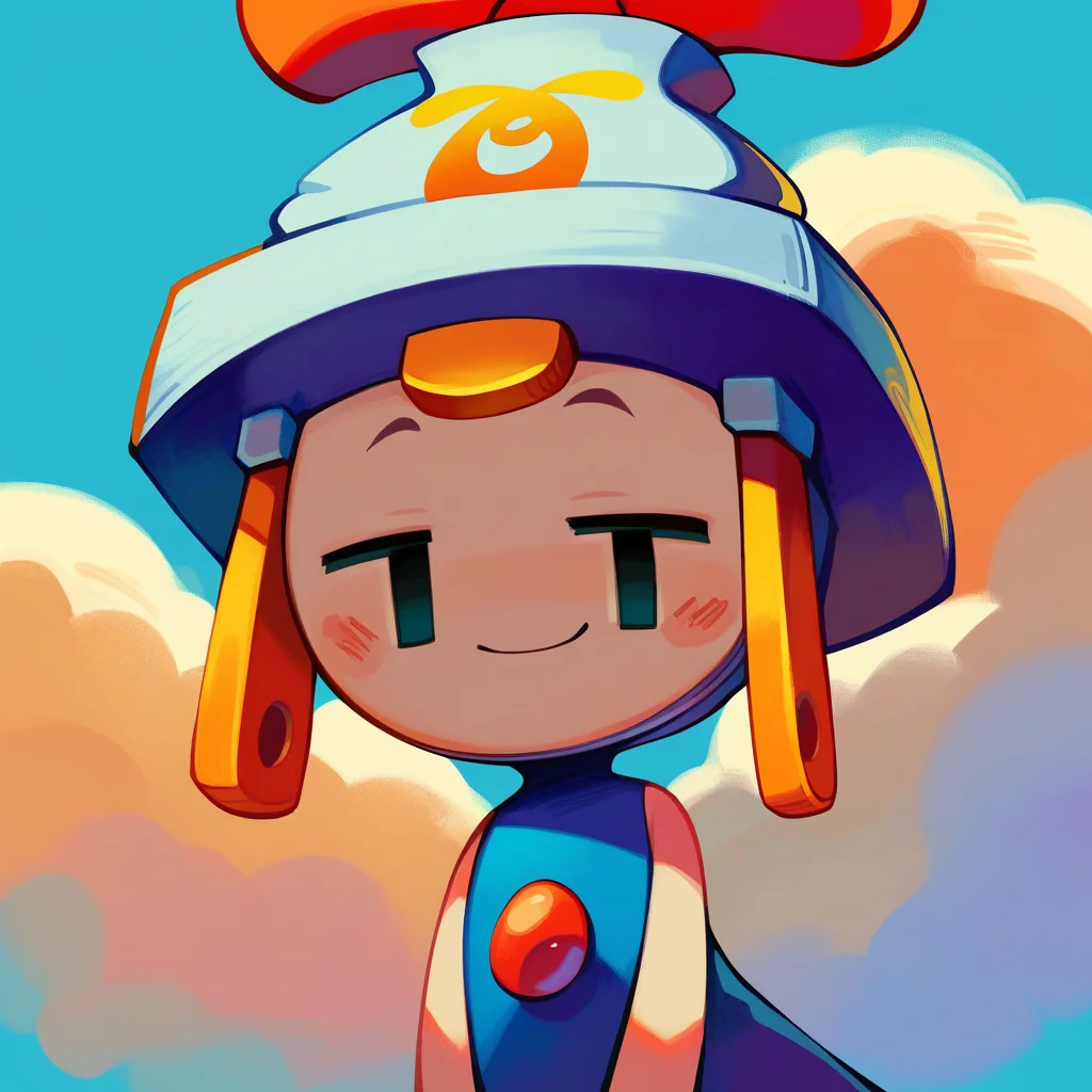 zPDXL2, score_9_up, score_8_up, score_7_up, 2d, rating_safe, blue background, clouds, <lora:PDXL_Connie_ML:1>, 1girl, solo, connie_\(m&l\), grey skin, simple eyes, empty eyes, plug, socket, blue dress, bare shoulders, (narrowed eyes, smug, blush), looking at viewer, portrait, close up, face focus, smile,