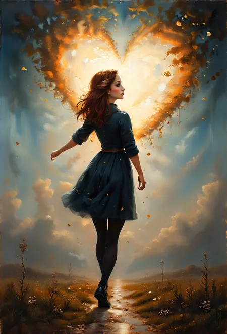 Oil painting, cute, colorful, vivid and whimsical, imaginative, surreal fantasy, An epic image of unrequited lost love, ((dynamic angle, dynamic view, dynamic pose)), blurred background,
<lora:add-detail-xl:1> , <lora:aidmaImageUpgraderSDXL-v0.3:0.75> aidmaimageupgrader, <lora:xl_more_art-full_v1:1>, <lora:tbh210-sdxl:0.35> style of Art Frahm, <lora:tbh278-sdxl:0.30> style of Stephen Mackey, <lora:tbh102-sdxl:0.45> style of Andreas Achenbach <lora:Flux-style-xl-lora:0.85> flux-style