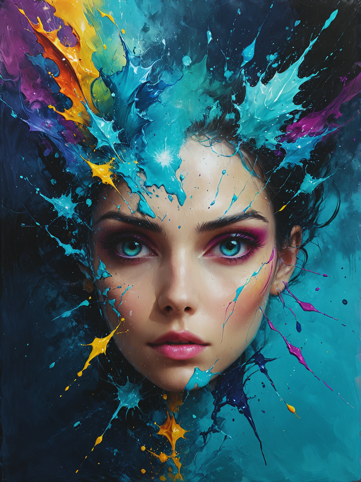 Crystal gazers glimpse alternate timelines, ultra-fine digital painting, <lora:xl_more_art-full_v1:0.3>,  <lora:Desolation:0.6> <lora:gorgoeus_splash_of_vibrant_paint:0.7> Gorgeous splash of vibrant paint