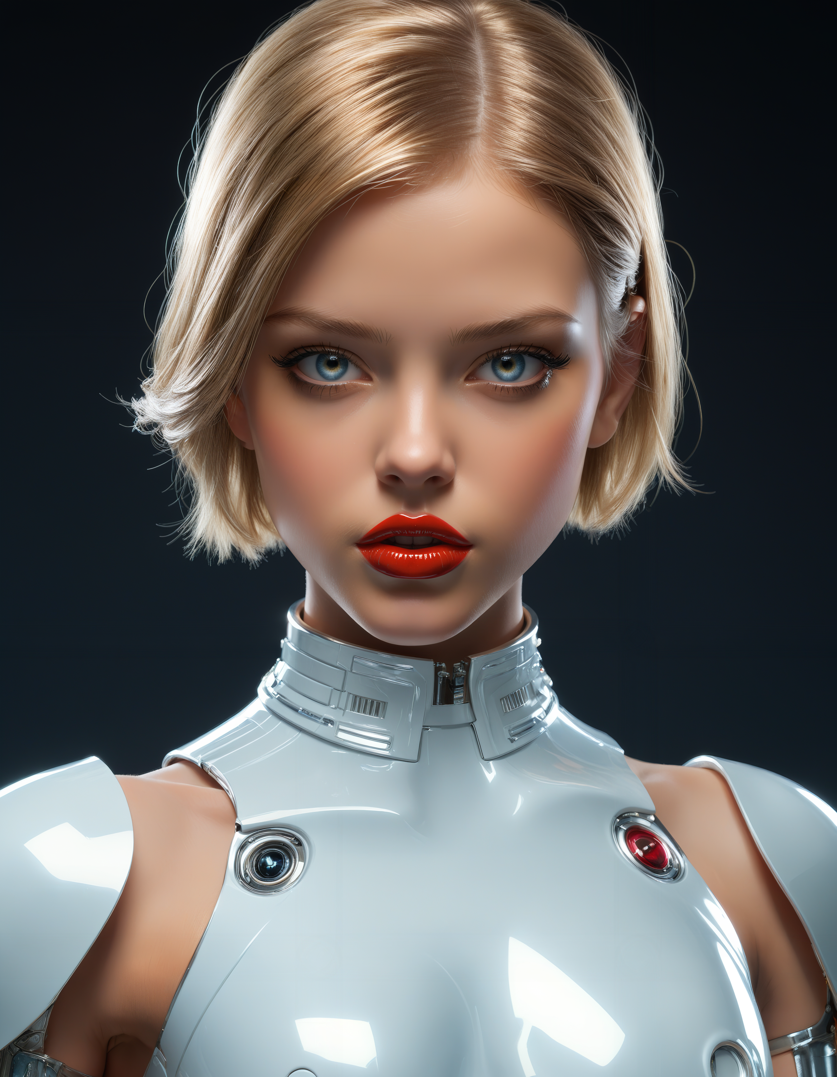 (full body view:1.4) by Todd Lockwood and Dean Cornwell, Futuristic style, sleek, modern, ultramodern, high tech, detailed,, hyper realistic photo of a American teenage amateur model, insanely clear and detailed eyes, glossy lipstick, full lips, cute small flawless nose, hazel eye color, incredibly cute face ,  (colorless , glamourous , masterful:1.4), bold lines, hyper detailed, award winning, limited color palette, high contrast, depth of field, (intricate details, masterpiece, best quality:1.4)
dramatic cinematic lighting, film grain, looking at viewer, dynamic pose, wide angle panoramic view,
<lora:add-detail-xl:0.5> <lora:xl_more_art-full_v1:0.5> <lora:looking_at_viewer:2>