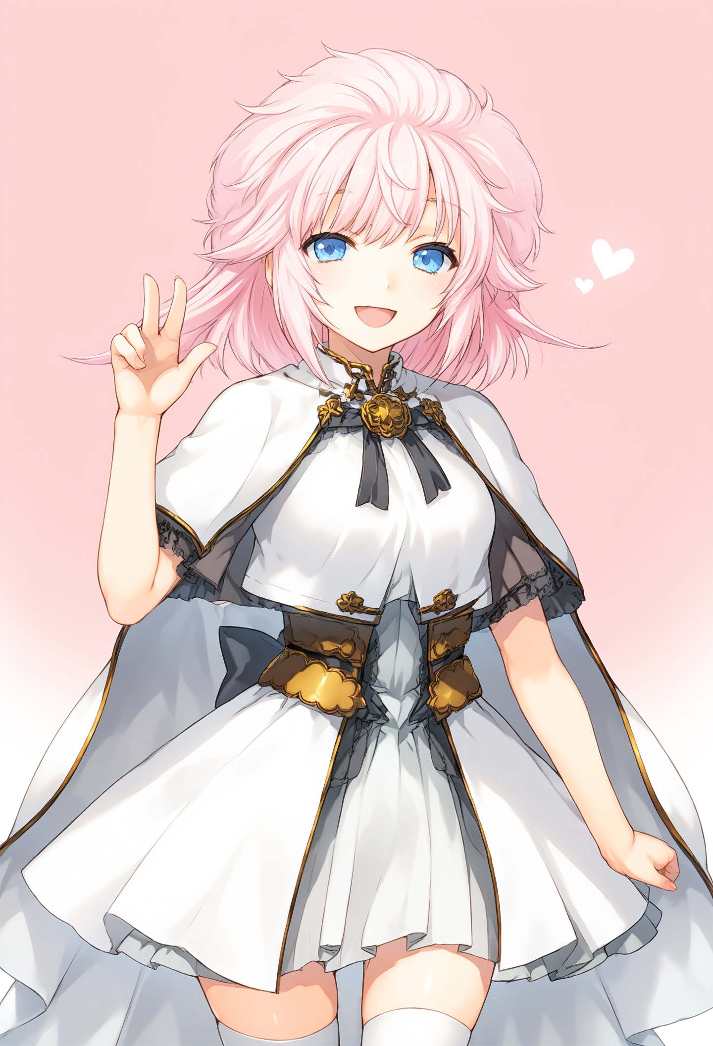score_9,score_8_up,score_7_up,score_6_up,score_5_up,score_4_up,<lora:Rance_10_Sill_Plain_1_1:1>,Rance_10_art,Sill_Plain,1girl,solo,white dress,white capelet,short sleeves,white kneehighs,full_shot,front view,looking_at_viewer,simple background,standing,smile,open mouth,open eyes,waving,heart,