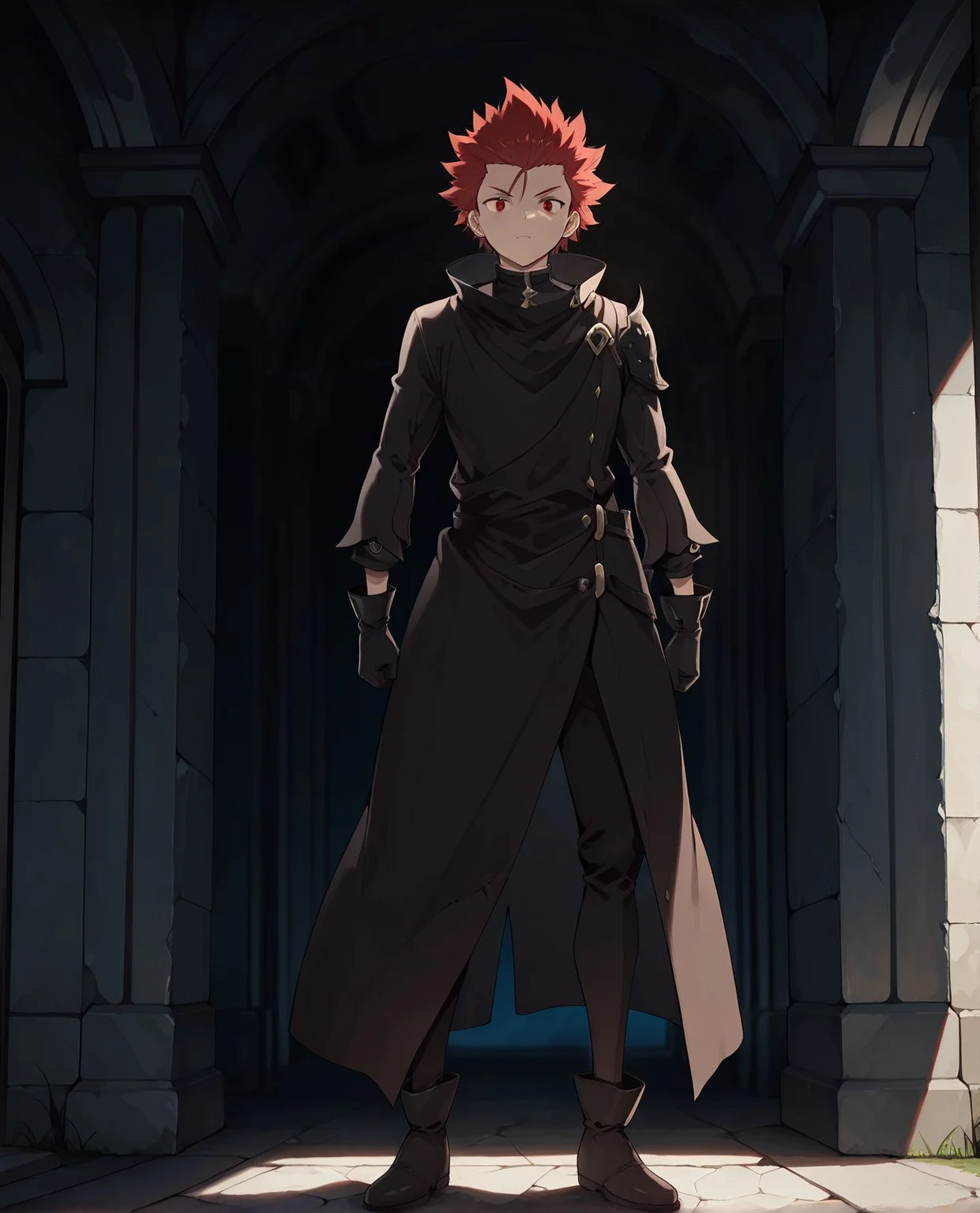 masterpiece,best quality,amazing quality,very aesthetic,absurdres,newest, huge filesize,
<lora:spo_sdxl_10ep_4k-data_lora_webui:0.5>,anime coloring, anime screenshot, flat color,
<lora:add-detail-xl:1>
<lora:girumasu:1>girumasuV1,
g_lowe,
1boy,
solo,
male focus,
red hair,
gloves,
spiked hair,
red eyes,
full body,
g_lowe,