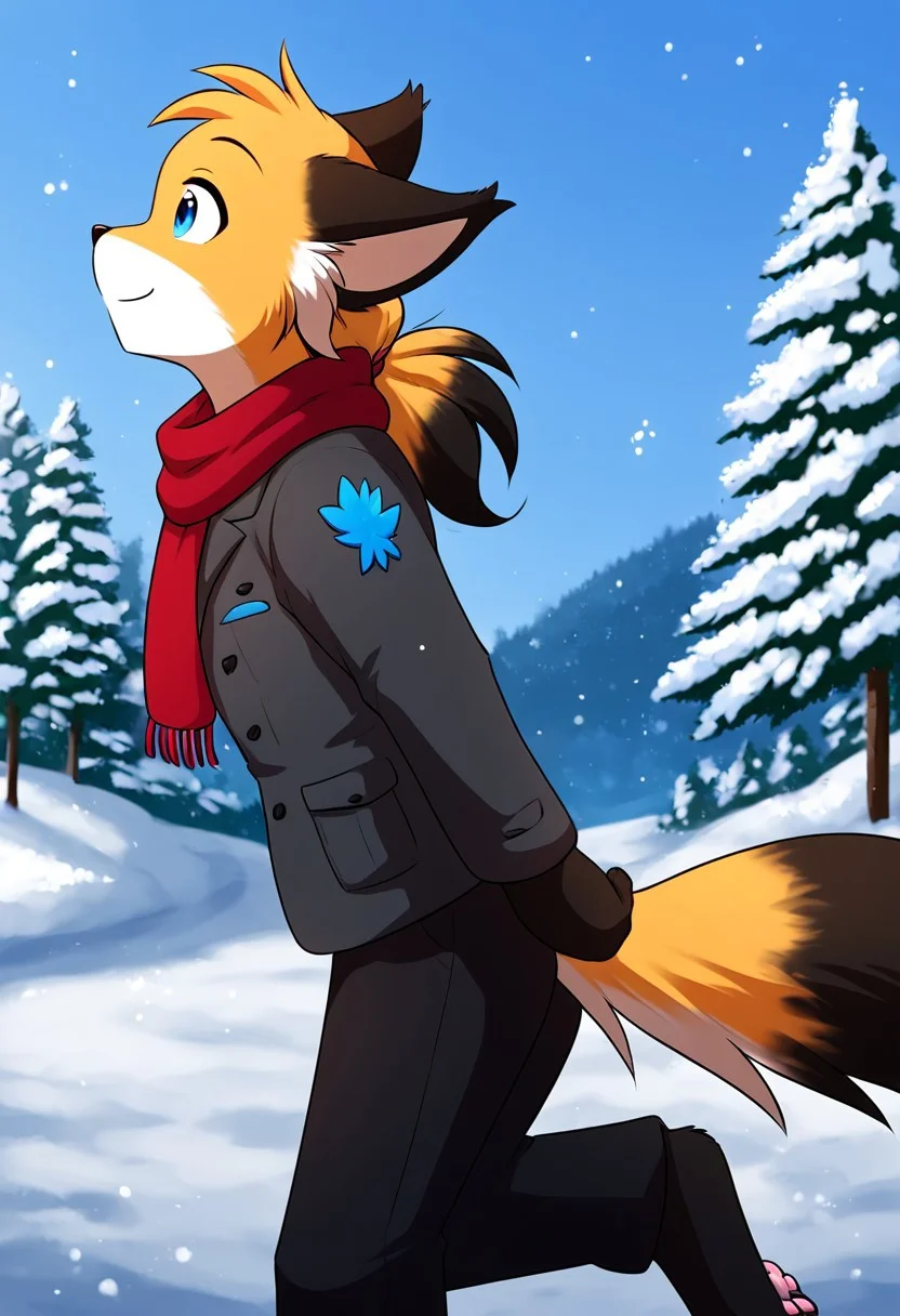 score_9, score_8_up, score_7_up,score_6_up,score_5_up, source_furry
BREAK
solo, furry male anthro, flat chest, (cute, happy, seductive), grey winter jacket, red scarf, black winter pants, (outdoors, jumps into a snowdrift like a fox, winter, winter park, snowfall, snowdrift), in a jump, jumping into a snowdrift, fox jump, side view, side side
BREAK
<lora:Mike-Twokinds-SDXL-AnonTK-V1-000012:0.85>, mike-twokinds, keidran, mammal, fox tail, blue eyes, <lora:p:0.35>