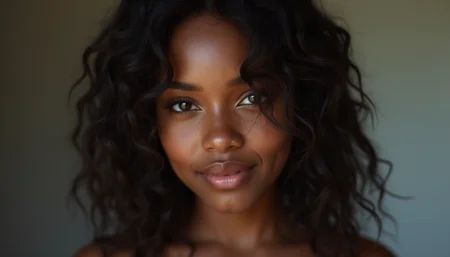 32K UHD raw photography of a beautiful young woman with dark brown skin