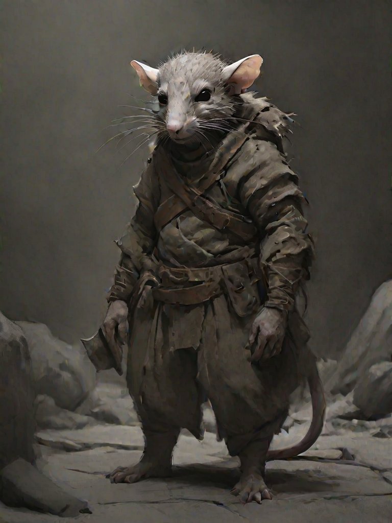 1boy,  <lora:Charasilhouette-V1-000004:1.0> charasil style <lora:RPGRatFolkXL:0.6>, RPGRatFolk, rat, rogue, dangerous, deciduous,fantasy, explorer, full body, silhouette, sketch,  <lora:offset_0.2:0.8> <lora:RPGOrcXL:0.3> RPGOrc , dark background,  simple background, hdr, chara design, concept