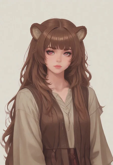 score_8_up, score_7_up, score_6_up, dnd <lora:dnd_flat:0.95> 1girl raphtalia, long hair, bangs, brown hair, animal ears, raccoon ears, raccoon tail, raccoon girl, pink eyes. dramatic lighting, ornate
WHITE BACKGROUND