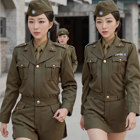(KuomintangFemaleSpies), <lora:kuomintangfemalespies-000001:0.8>,<lora:taiwanDollLikeness_v10:0.1>, lady, beautiful, 8k, masterpiece, best quality, perfect face, perfect eyes, in uniform, realistic, photorealistic, highres,gorgeous