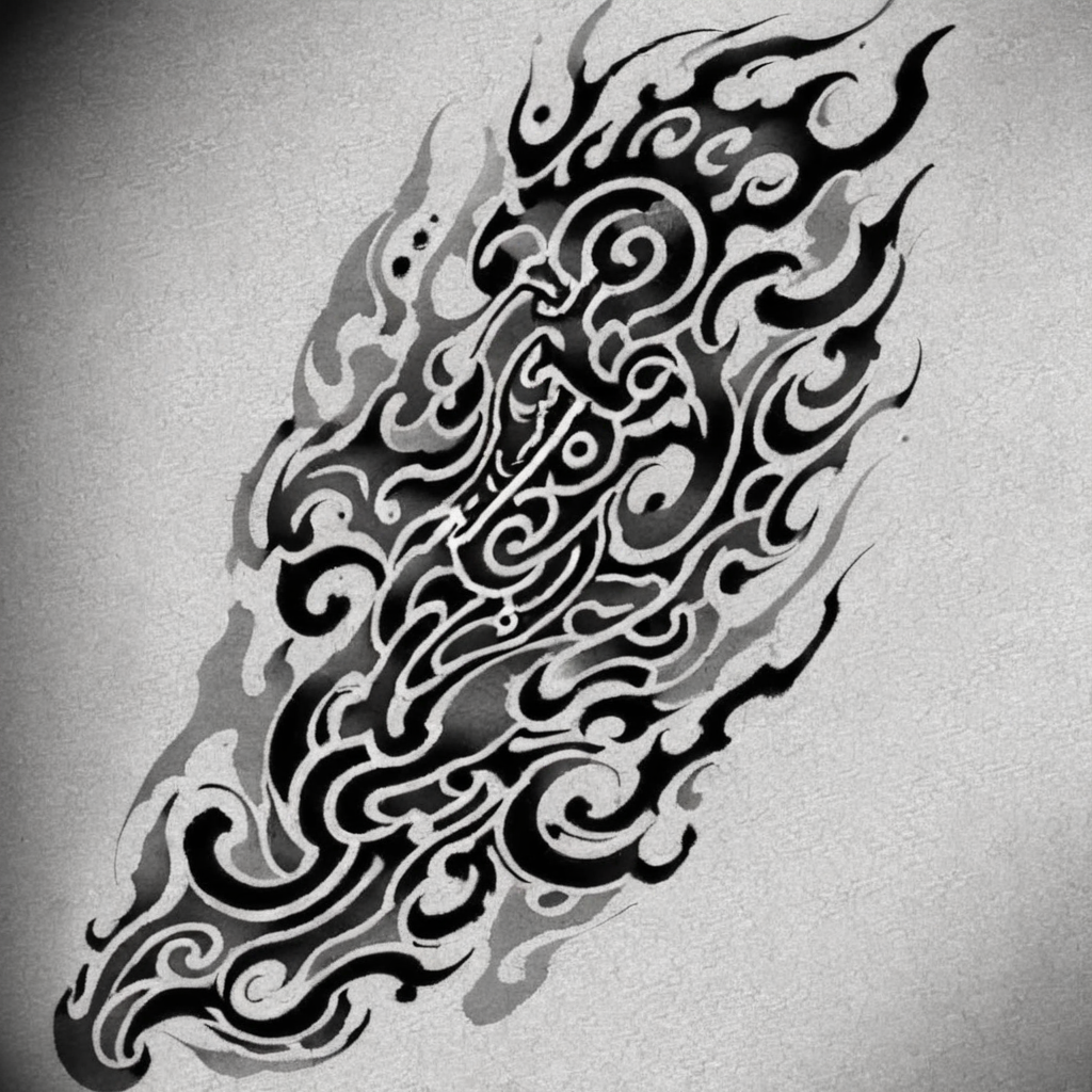 <lora:1y0n:1>1y0n tribal tattoo design