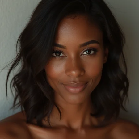 Portrait of a woman with medium brown skin
