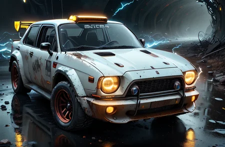 3D digital painting, global illumination, subsurface scattering, specular lighting, hdr, 8K, nanite raytraced, (battlecar:1.1), (rally car:1.08), (painted matte white with red accents:1.05), vehicle focus, no humans, car, wheel, tire, debris, glowing mushrooms, underground tunnel, clean <lora:BattleCars_v2_50_clip2_R-128:0.41><lora:JoltTech:0.6>, scifi, jolttech, large format photography, masterpiece, best quality, absurdres, detailed, ultra-detailed, max detail, 4k uhd