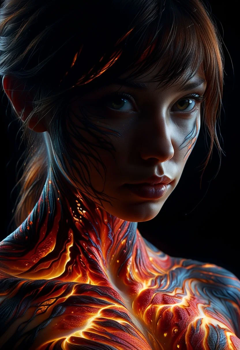 Close-up face, mysterious silhouette of a woman ral-lava clothing, backlit, alluring goddess, by Minjae Lee, Carne Griffiths, Emily Kell, Steve McCurry, Geoffroy Thoorens, Aaron Horkey, Jordan Grimmer, Greg Rutkowski, amazing depth, double exposure, surreal, geometric patterns, intricately detailed, bokeh, perfect balanced, deep fine borders, artistic photorealism , smooth, great masterwork by Suiras <lora:add-detail-xl:2> <lora:Double_Exposure:0.5>