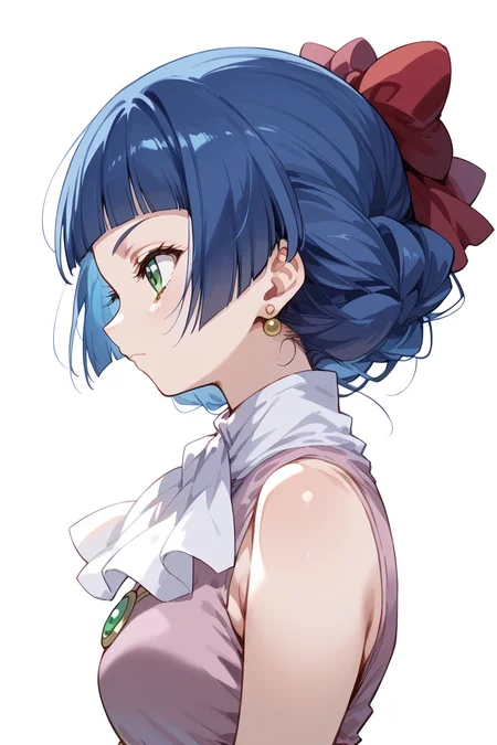 score_9, score_8_up, score_7_up, score_6_up,
  <lora:Mamiina:1> mamiina, 1girl, solo, jewelry, earrings, blue hair, profile, bow, hair bow, blunt bangs, bangs