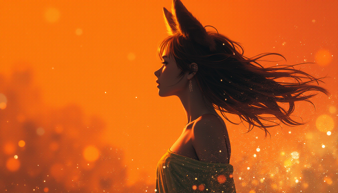 K3OW, an anime girl with fox ears, silhouette, light particles, low contrast, visual, chromatic aberration, high contrast, flat color, limited palette, (spot color), neon orange and tan gradient with iridescent light refraction light leaks, (double exposure,) upper body, flowing hair, default, creative masterpiece, art bloom, hair whiskers, (animal ear fluff), (fox ears), looking afar, masterpiece, high quality, best quality, 8k, anime image, anime style
<lora:flux_AnimeStyleTest_-_K3OW-e14:1> <lora:MJanime_flux_lora_v2:1.1> <lora:Darknet_Diaries:0.58> <lora:GLSHS:0.25> <lora:aesthetical:0.15>