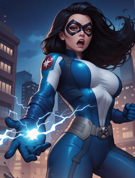 score_9, score_8_up, score_7_up,score_6_up, score_5_up, score_4_up , 1girl, solo,
large breasts,
dreamerdg,
long hair, brown eyes, black hair,
blue bodysuit, blue gloves, superhero, domino mask,
looking at viewer,
aura,
half-closed eyes,
open mouth,
from below,
city, night, fighting stance, electricity,
<lora:Dreamer DG PonyXL V1-000002:1>
