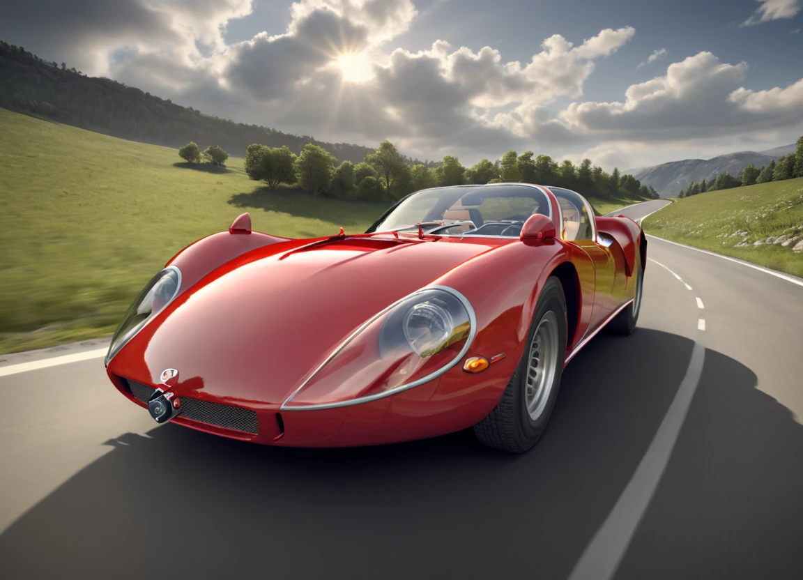 obc14 Car <lora:14_vehicle_obc14:1.0> on a road, 
outside, rich,
nature at background, professional, realistic, high quality,
Partly cloudy with sun, <lora:general_vehicle:-0.20>
