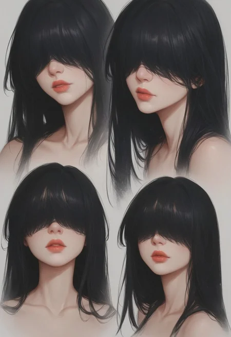 (((black hair))), long hair, (((bangs over eyes))), (((black blindfold))), 1girl, russian, Caucasian, (Cinematic Angle), ((best quality)), ((masterpiece)),
score_9, score_8_up, score_8_up, layering, 1girl, exposed, large soft breast, slender body, ultra detailed, (multiple views:1.2), <lora:Granblue_Fantasy_Style_XLv4:0.5>, (g0thicPXL:0.3), <lora:g0th1cPXL:0.3>, cover, exaggerated proportions, large elastic buttocks, round bouble ass, (ultra wide angle shot:0.65), shallow depth of field, smooth skin texture, alluring curves, tasteful sensuality, softcore, for wanking