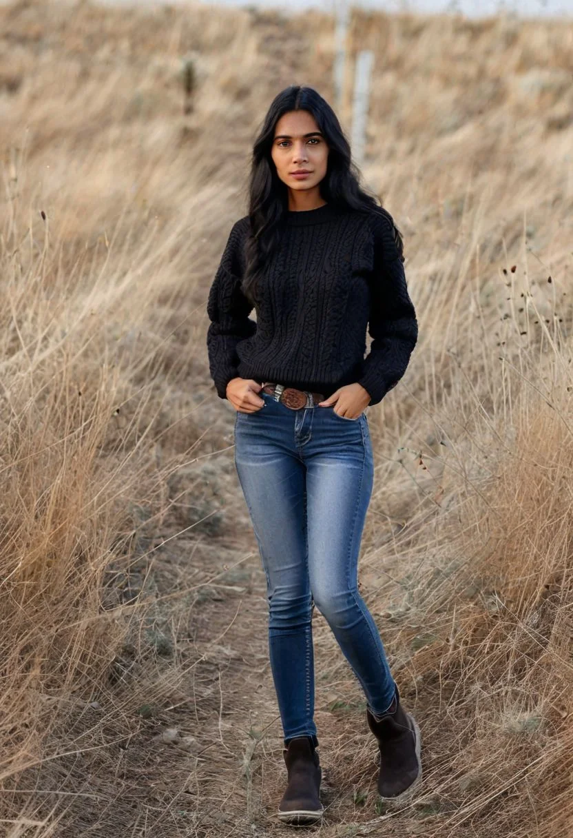 realistic photo of mylocalgirl, 1girl, solo, close shot, black hair, a woman, wearing a sweater,  (masterpiece:1.0), (best quality:1.0), ultra detailed, cowboy shot,