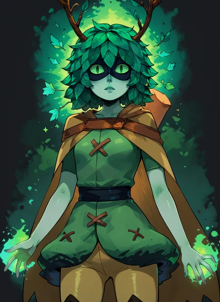 score_9, score_8_up, score_7_up, highly detailed, huntress wizard, standing, green skin, rating_questionable, source_anime, dark dramatic lighting, iridescent glowing colorful magic, BREAK best quality, masterpiece, e621, digital_art  <lora:Huntress_Wizard_pdxl:1.0>