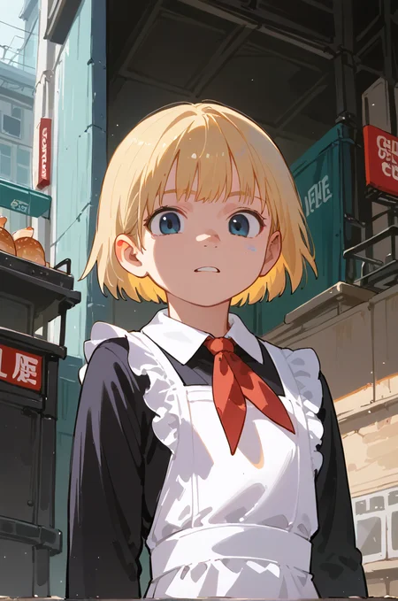 cinema lens,dynamic angle,1girl,blonde,solo
white apron,black dress,long sleeves,red neckchief,cccpuniform,white cuff
<lora:Perfect Hands:1><lora:age_slider_v4:-2>
<lora:naip33:0.8> <lora:è弿 ¡æ:0.7> <lora:comiclo-xl-pony:0.5>, score_9, score_8_up, score_7_up, score_6_up, score_5_up, score_4_up,zPDXL