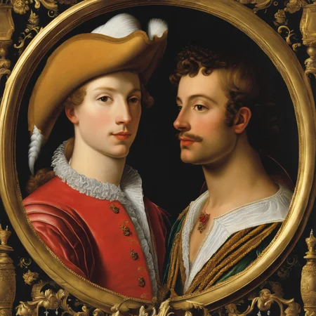 gay romance novel cover by Balthasar van der Ast