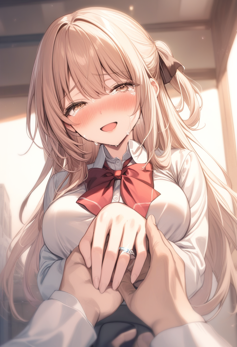 1girl, <lora:sdxl2-flat2-512b:-1>,medium breasts,school uniform,
<lora:proposal_XL_v1:0.7>,proposal,jewelry, ring, pov, solo focus, pov hands, holding hands, crying with eyes open, happy tears,
best quality,medium quality,