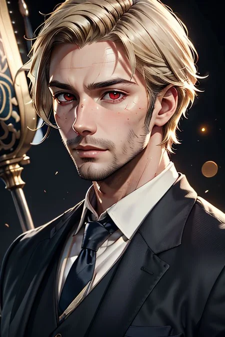 Master piece, highest quality, highest possible OverallDetail, semirealistic, red eyes,
Create an elder of a cultivator sect.
The character looks like he is in his late twenties or early thirties. He is handsome.
He has blond shoulder-length shaggy hair.
His eyes are darkblue. Detailed face. .