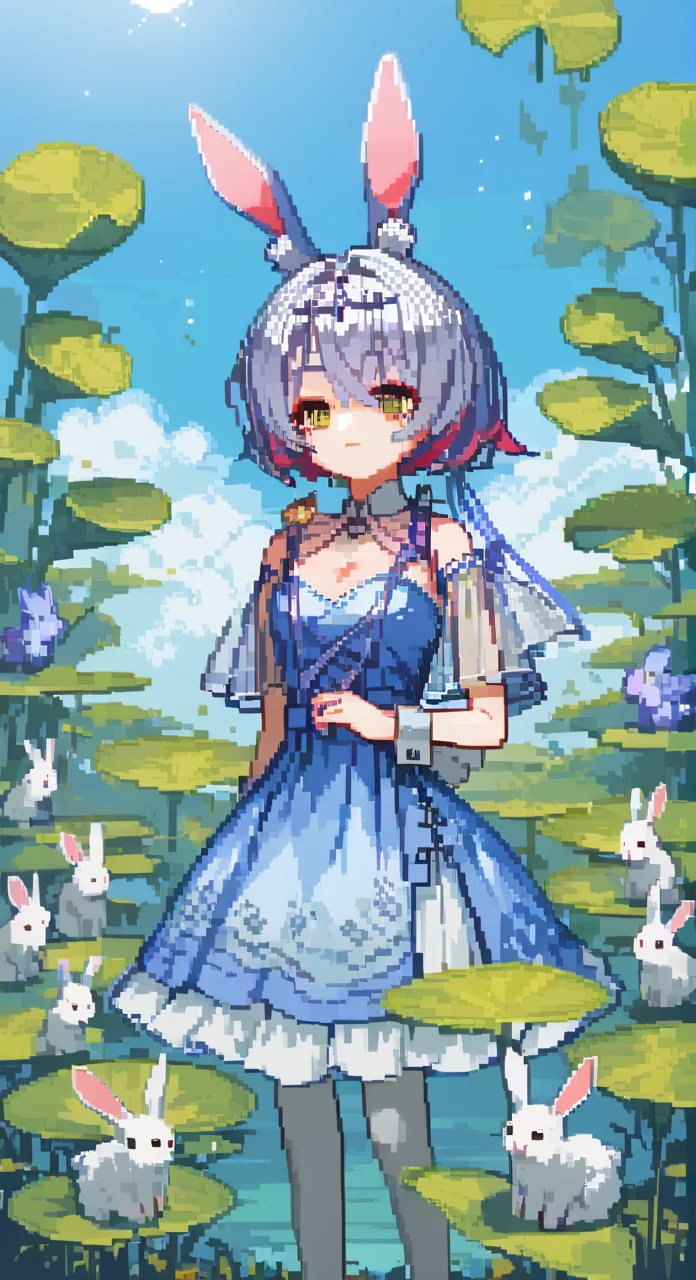 (1girl:1.2),best quality,amazing quality,very aesthetic,absurdres,official art,intricate details,hyperdetailed,BRAKE,pixel_art,rabbit ears,,<lora:Pixel_ArtPony:1>