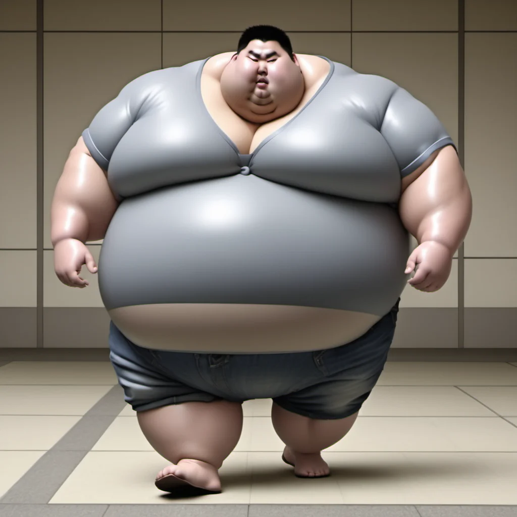 <lora:runga8:0.90>male focus, 1boy, (superchub:1.6), big belly, sumo, solo, thick arms, full body, fat, fat young japanese man,calm face,(shirt:2.2),(jeans:1.8),(walking:3.8),in city